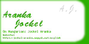 aranka jockel business card